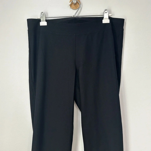 Eileen Fisher Womens Pants Large Black Viscos Tapered Relaxed Pull‎ On Stretch - Picture 4 of 6